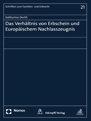cover image of Das Verhältnis von Erbschein und Europäischem Nachlasszeugnis